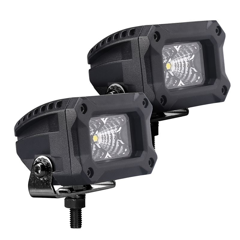 Go Rhino Bright Series 3x2 Rectangle LED Flood Light Kit - Black, Universal Fitment